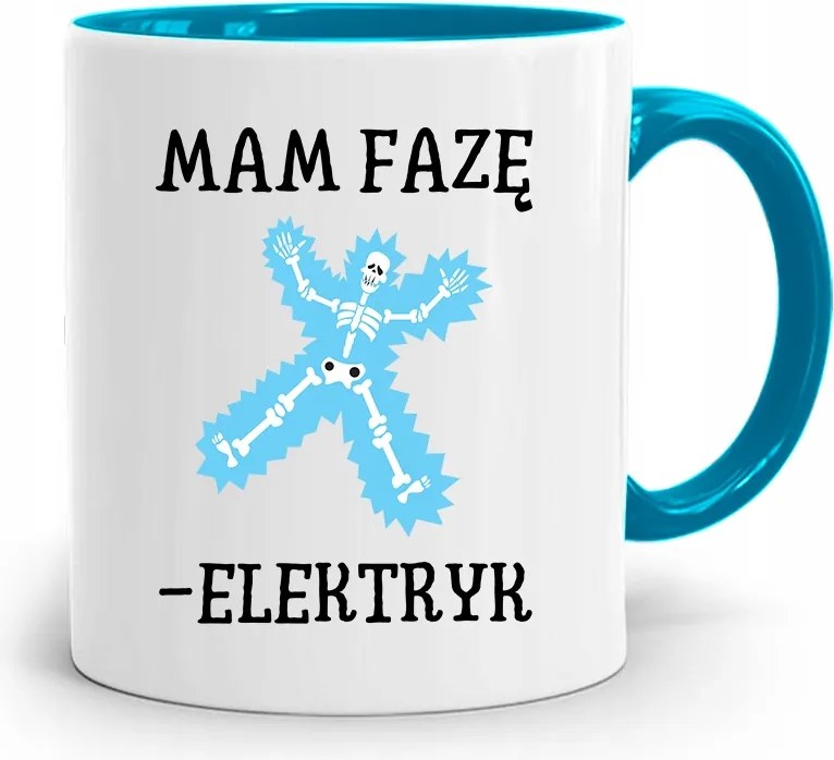 Kék Bögre Villanyszerelőnek Mam Fázis -villanyszerelő nyomott mintával