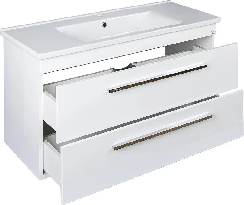 TMP VIVA 100 fali fürdőszobabútor - Sanovit ATRIA 9100 porcelán mosdóval - 101 x 46 cm