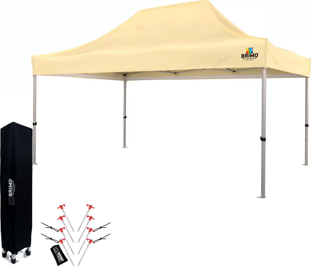 Erős Party Sátor 3x4,5 m: Az Ön kuckója a pihenéshez és az ünneplésekhez - falak nélkül - Bézs