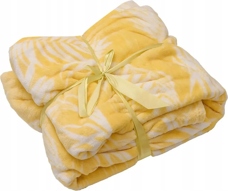 Fien sárga mikroplüss takaró, 150x200 cm