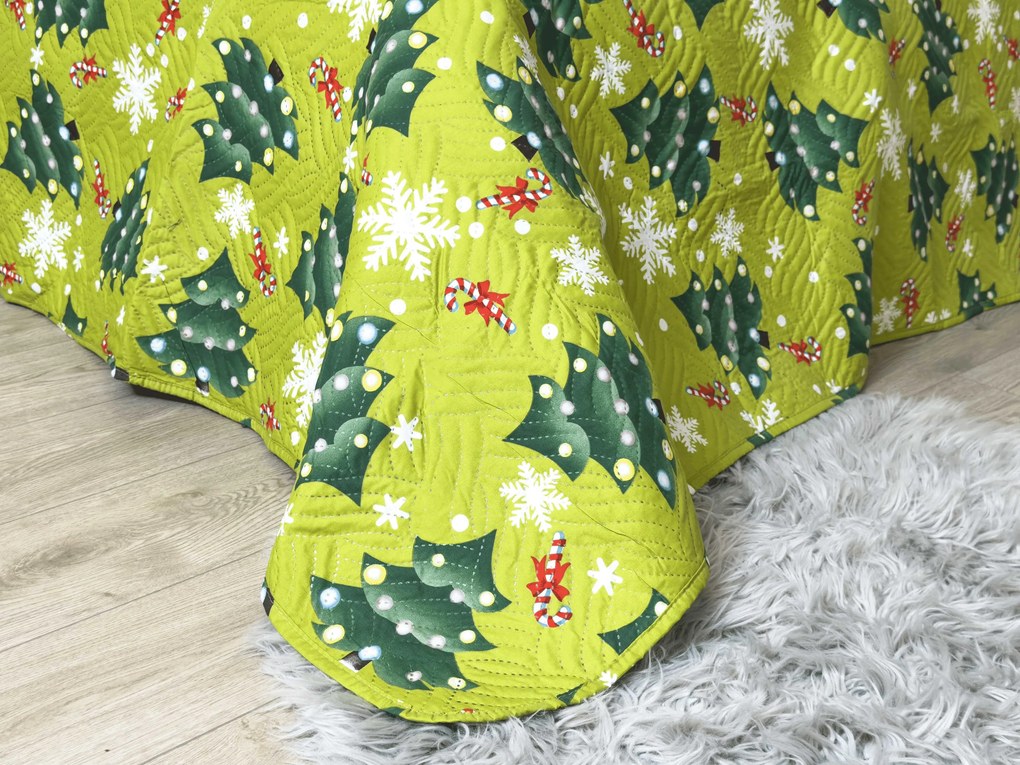 Ágytakaró CHRISTMAS TREE, zöld Méret: 220 x 240 cm