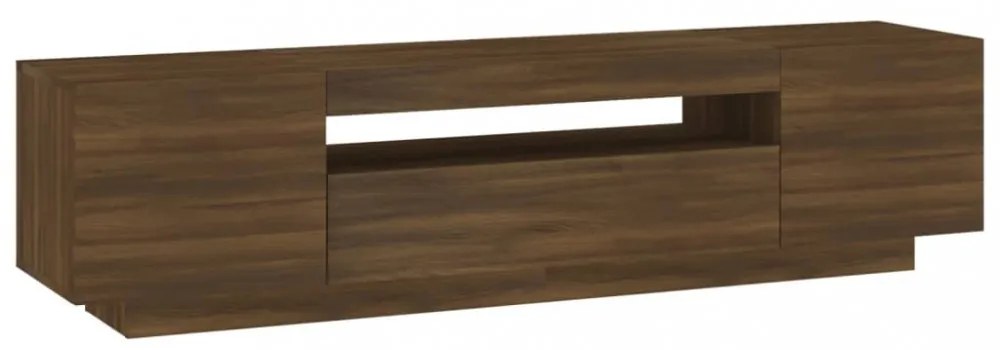 barna tölgyszínű TV-szekrény LED-lámpákkal 160x35x40 cm