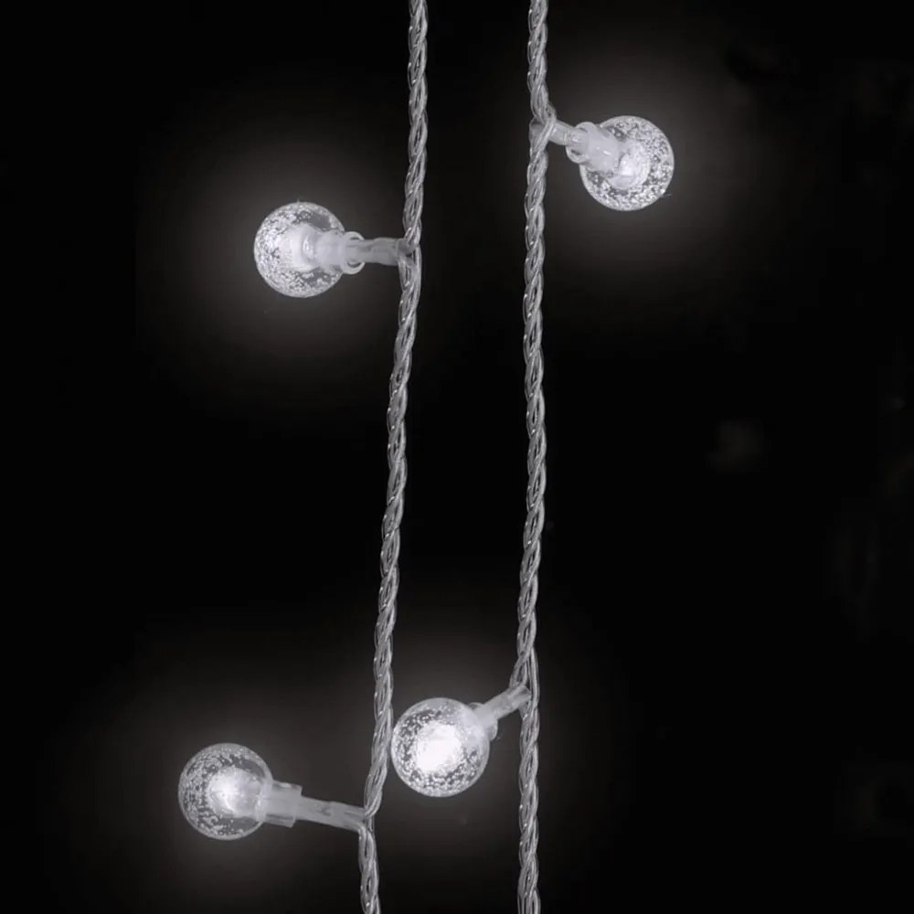 gömb alakú 8 funkciós hideg fehér tündérfényfüzér 400 LED 40 m