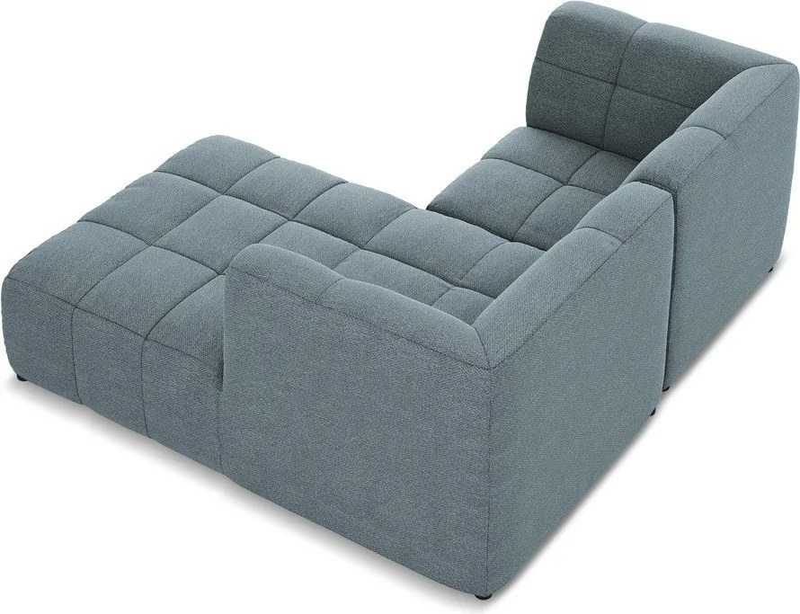 Kék buklé sarokkanapé (jobb oldali-heverő résszel) Aloha – Makamii