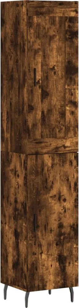 vidaXL füstös tölgy színű szerelt fa magasszekrény 34,5x34x180 cm