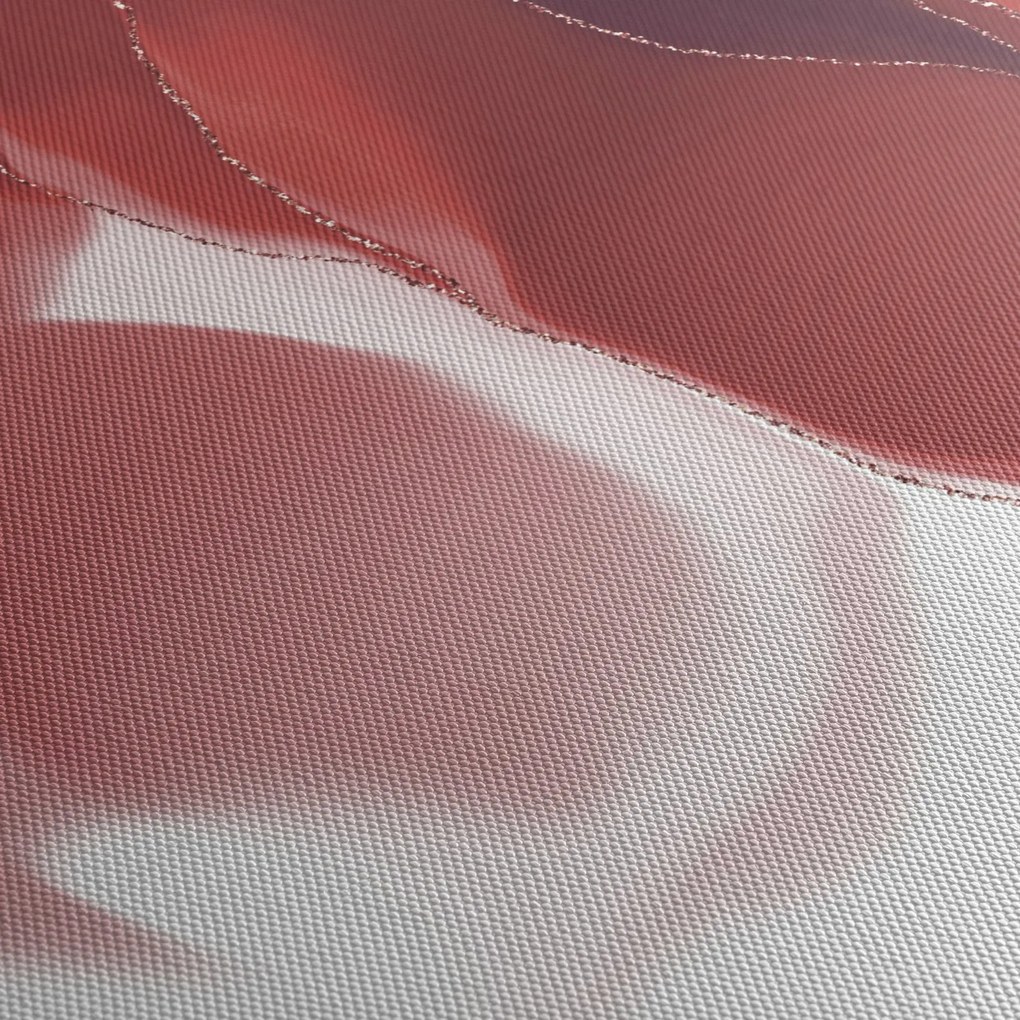 Kép - Piros absztrakt virág N⁰3 (órával) (90x30 cm)