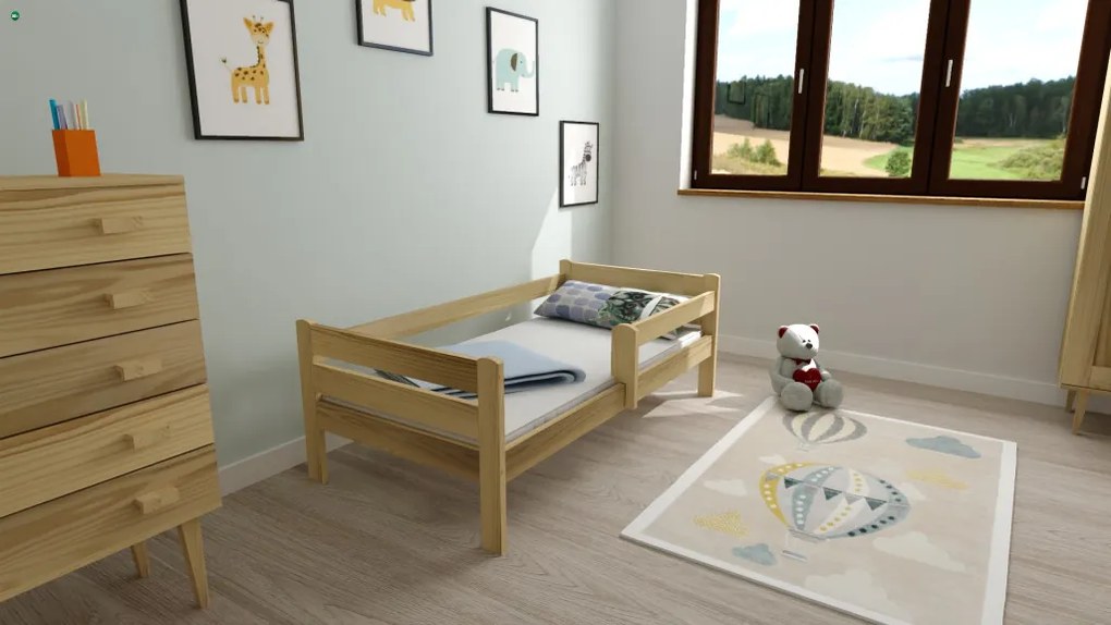 Edi fenyő gyerekágy natúr 80x160 + ajándék ágyrács