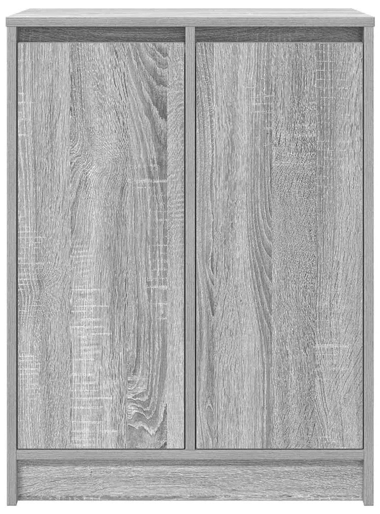 szürke sonoma színű szerelt fa cipősszekrény 57x34x76 cm