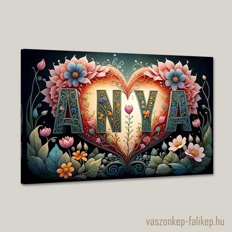 ANYA virágokkal 14 – Meghitt vászonkép édesanyáknak 60x40 cm