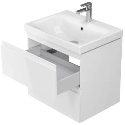 Cersanit S801-223-DSM - MODUO falra szerelhető fürdőszobai szekrény mosdóval, fényes fehér