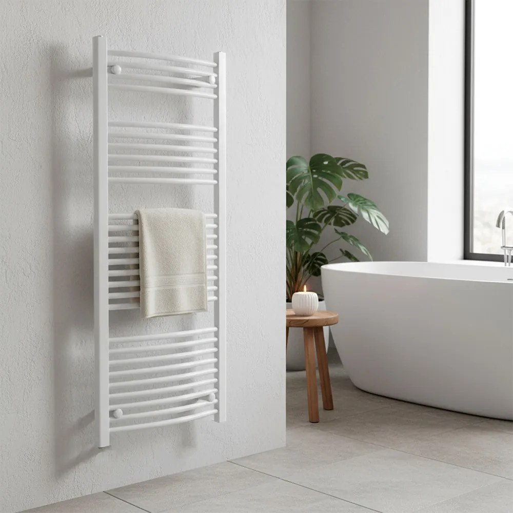 Íves törölközőszárító radiátor 1400x600 mm fehér