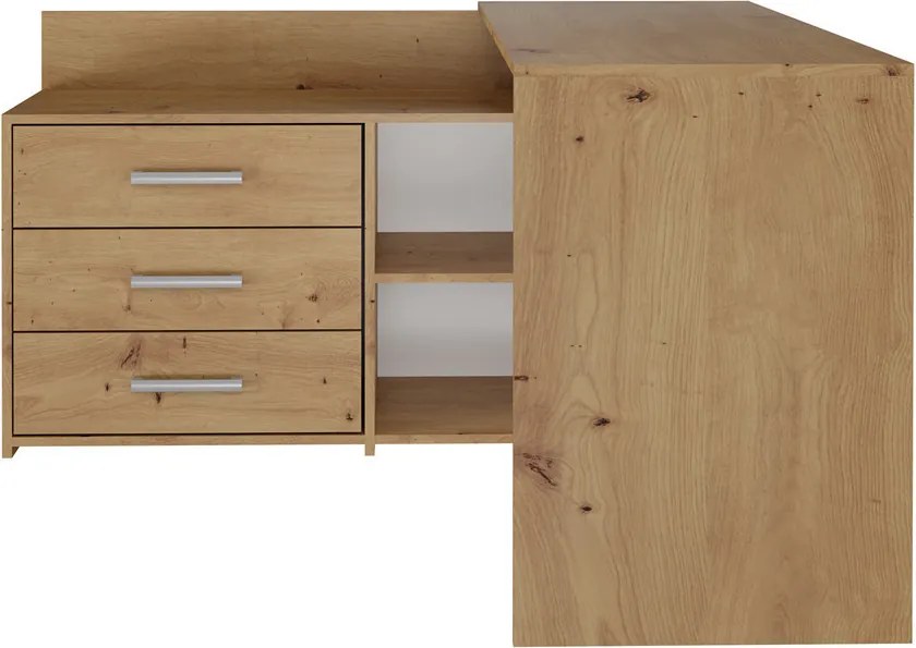 Dany sarok íróasztal polccal, tárolóval, tölgy