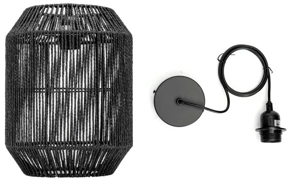 Aigostar - Kábeles függeszték 1xE27/60W/230V, fekete, átmérő 23 cm