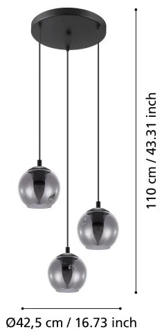 Eglo 98653 - Csillár zsinóron ARISCANI 3xE27/40W/230V