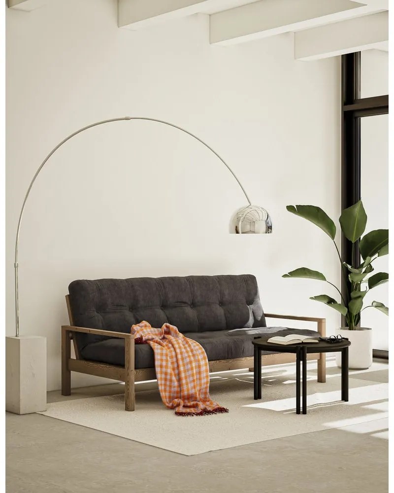 Fekete-antracitszürke kinyitható kanapé 205 cm Knob – Karup Design