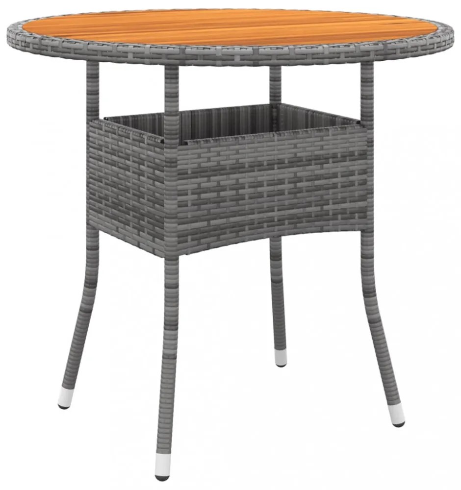 vidaXL 3 részes szürke polyrattan kerti bisztrószett