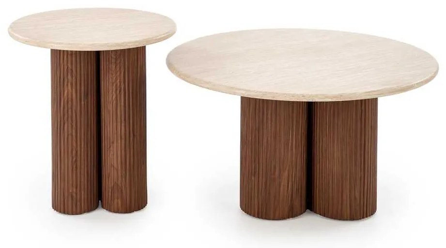 Donovan dohányzóasztal, kő / dió