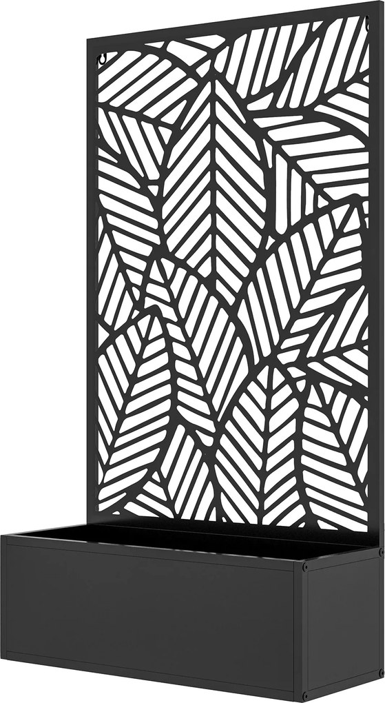 Outsunny magaságyás ültető, fali virágágy fém, kertifuttató 61 x 23 x 113 cm teraszra, virágcserép kúszónövényekhez, virágokhoz | Aosom