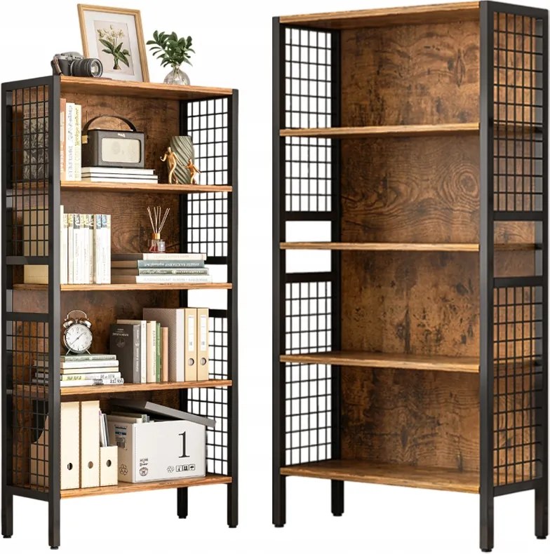 Ipari Könyvespolc Álló Fa Könyvespolc Rusztikus Retro Loft