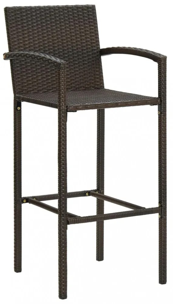 3 részes barna polyrattan kerti bárszett