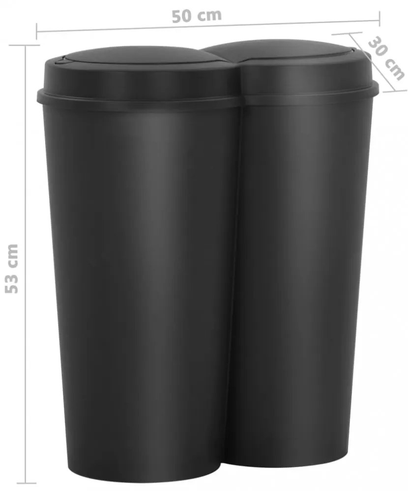 fekete dupla szemeteskuka 50 L