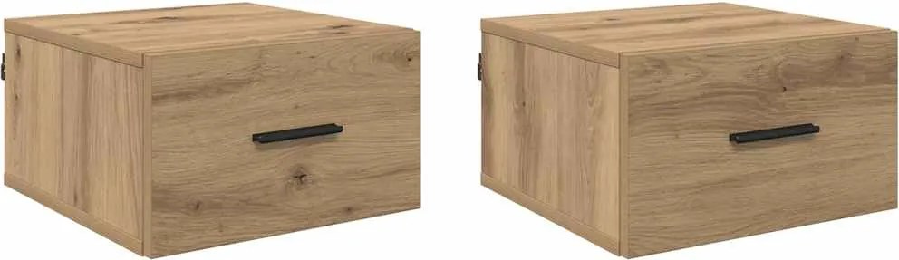 vidaXL Éjjeliszekrény 2 pcs kézműves tölgy 35 x 35 x 20 cm Faanyag