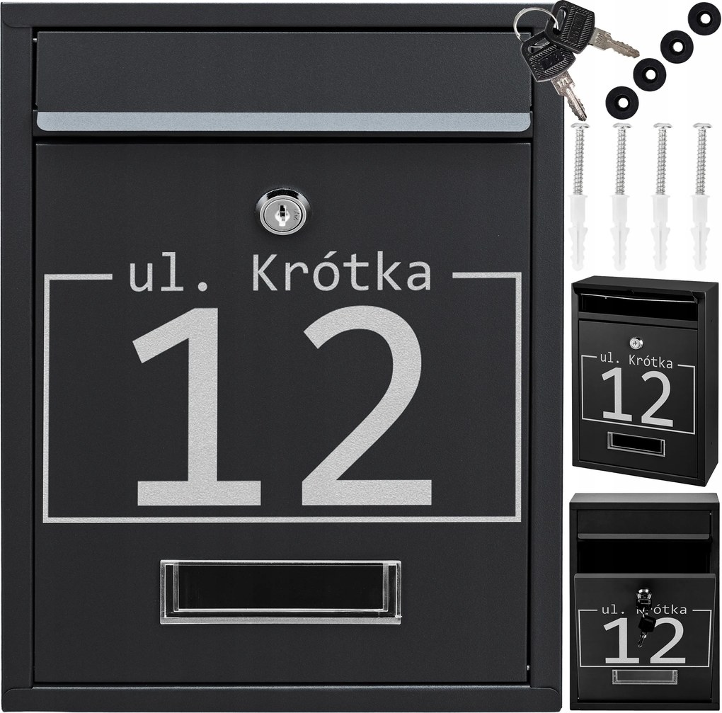 Postaláda Levél Fekete Minta Felirat