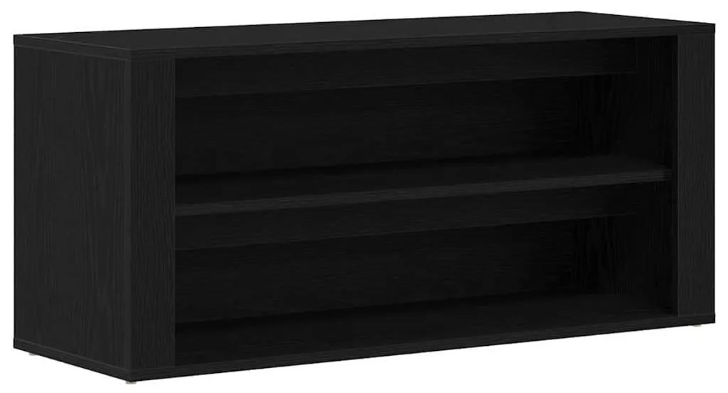 fekete tölgyfa cipőpad 100 x 35 x 45 cm rétegelt fából