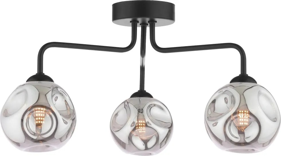 Dar Lighting modern mennyezeti lámpa feya matt fekete füstös darfey0322-28