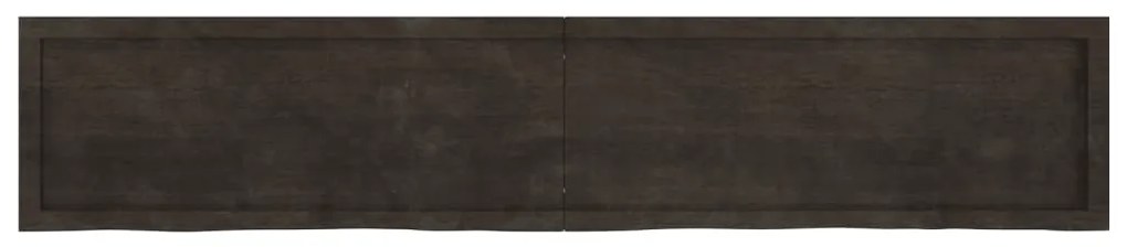 sötétbarna kezelt tömör tölgyfa fali polc 200 x 40 x (2-6) cm