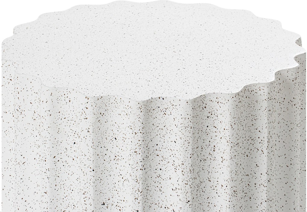 Tiaris kerek dohányzóasztal 41 cm - fehér terrazzo