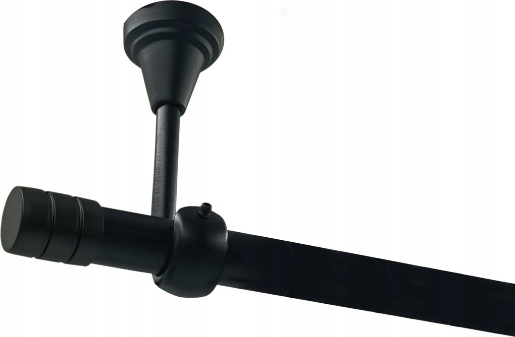 Mennyezeti Függönykarnis Szimpla fém matt fekete 19 mm 280 cm solo maró