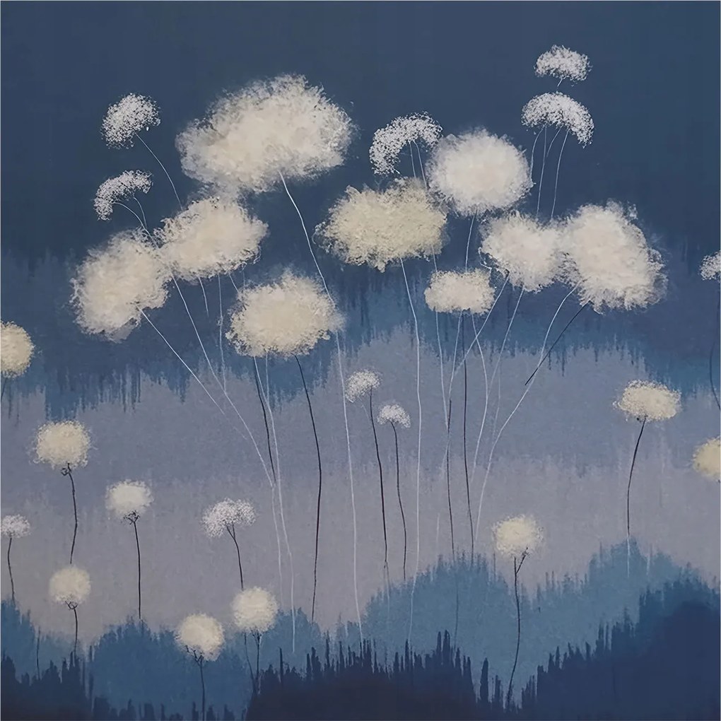 Fotótapéta Flizelin Fal a Hálószobába Fehér pitypangok 250x250 Ragasztó