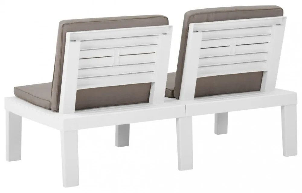 4 részes fehér műanyag kerti ülőgarnitúra párnákkal