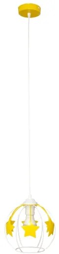 Gyerek csillár zsinóron STARS 1xE27/15W/230V sárga/fehér