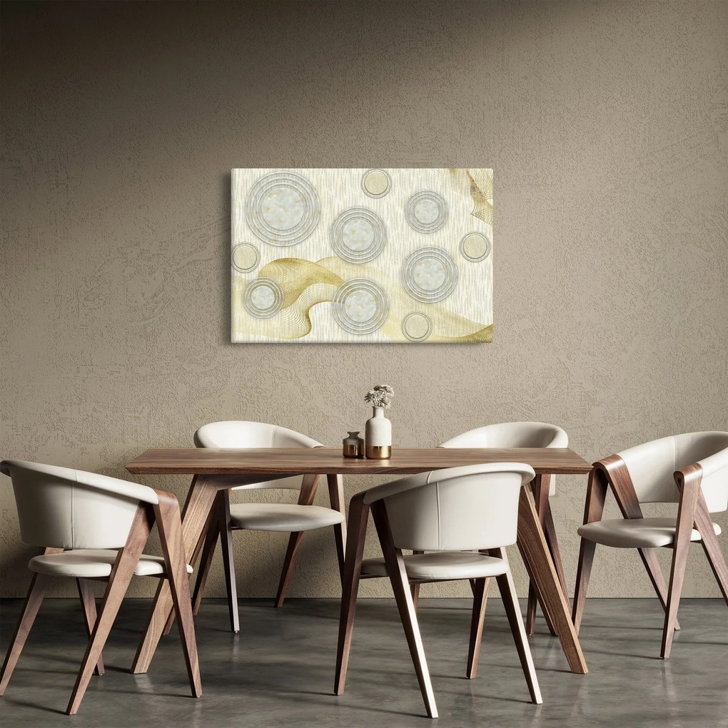 Kép - absztrakció, márvány körök (90x60 cm)