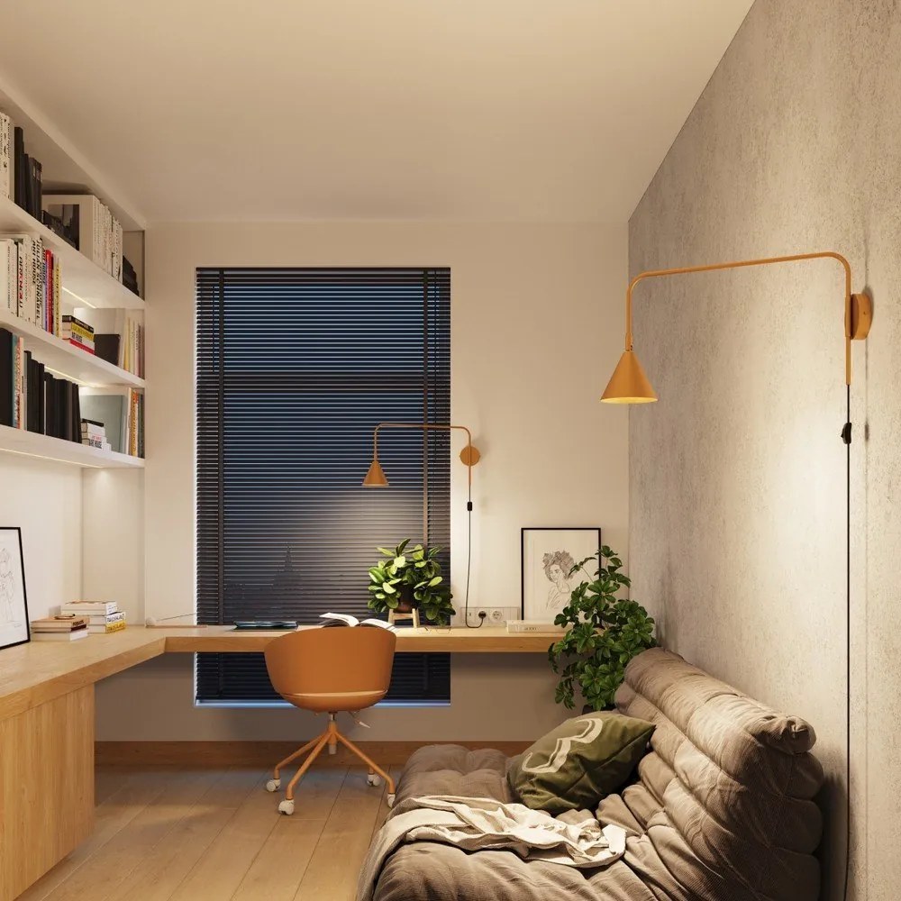 Sárga konnektorhoz csatlakoztatható fali lámpa ø 14 cm Zylo – Sollux