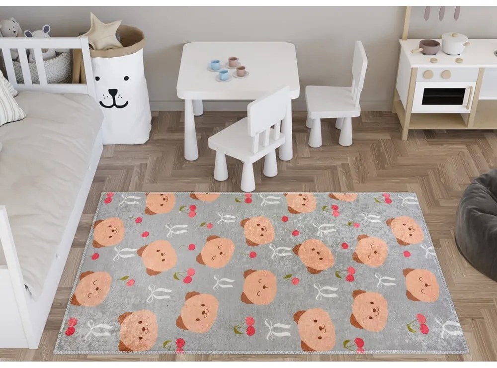 Szürke-barna mosható gyerek szőnyeg 160x230 cm Cute Teddies – Vitaus