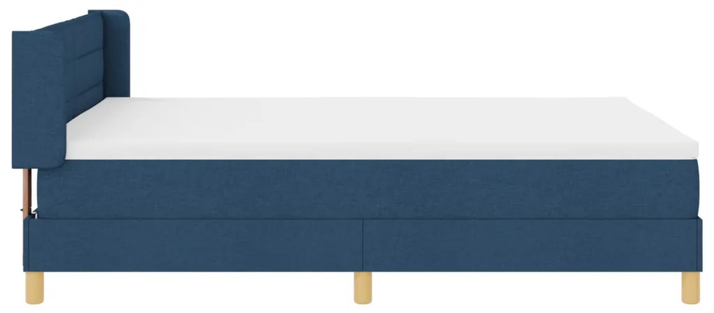 Boxspring ágy matraccal, kék, 140 x 190 cm, szövet.