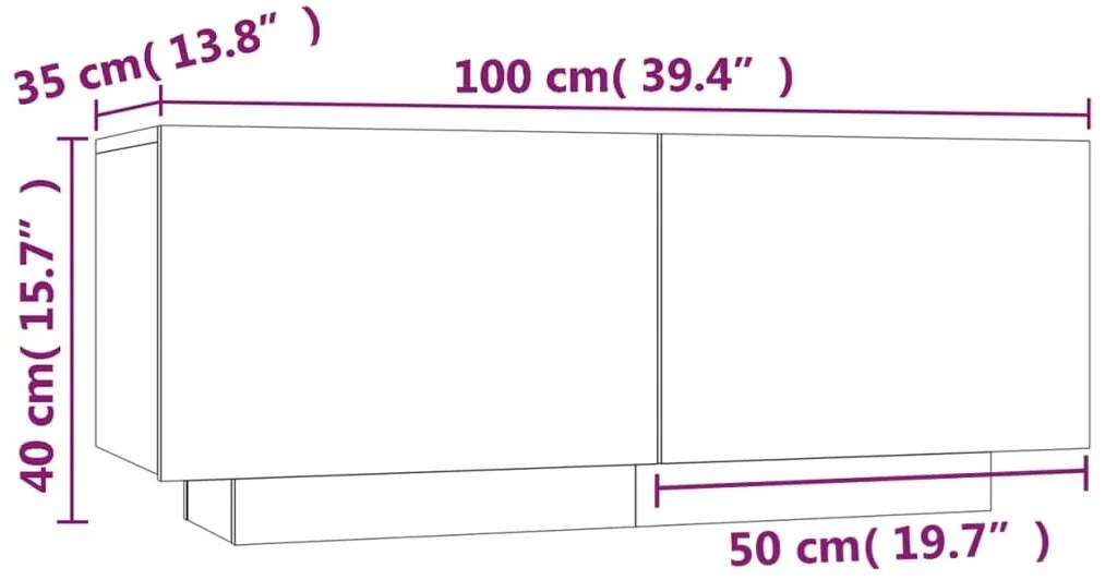 Füstös tölgy színű szerelt fa éjjeliszekrény 100 x 35 x 40 cm