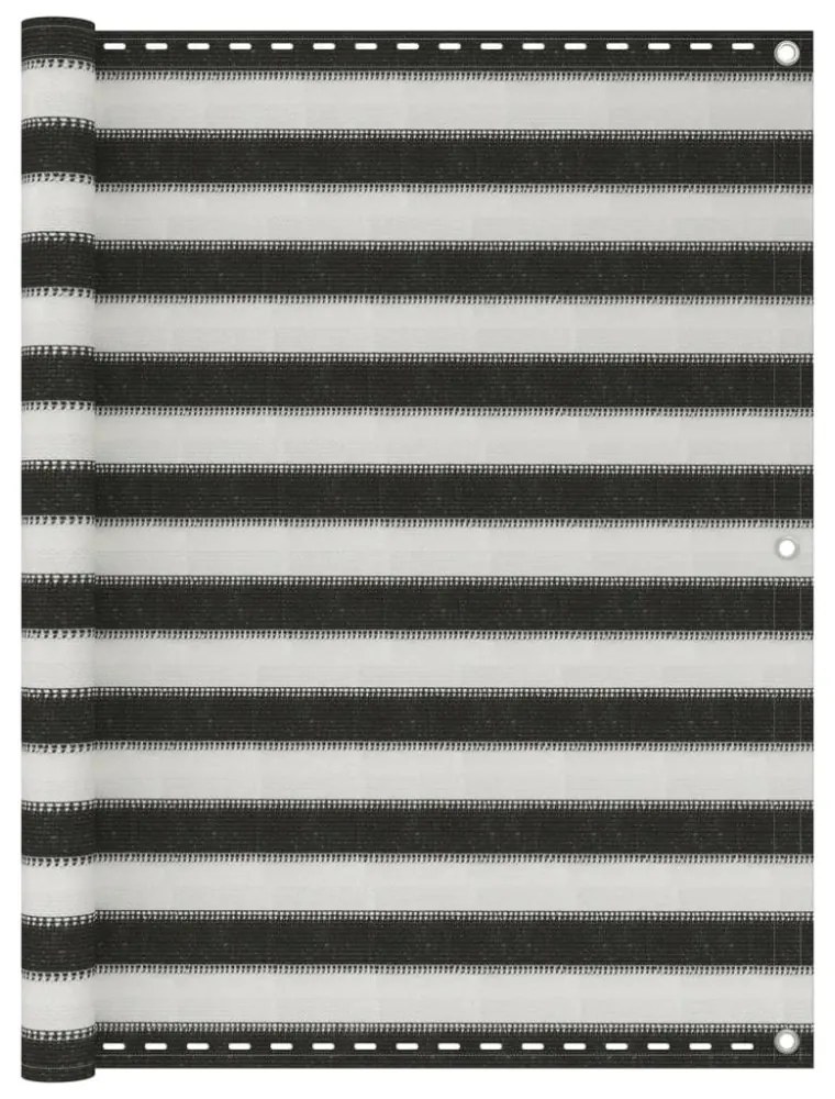 antracitszürke-fehér HDPE erkélynapellenző 120 x 300 cm