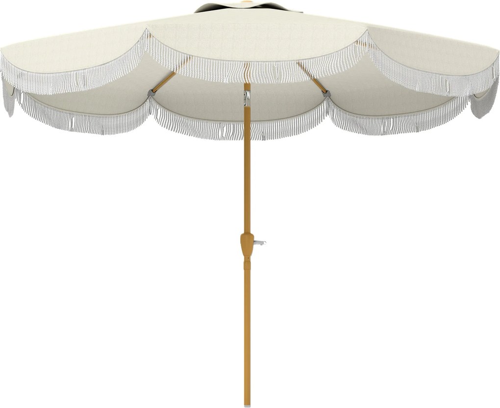 Outsunny Teraszernyő Ø269 cm, Állítható Dőlésszögű és Kézi Tehermentesítő UV30+ Védelemmel Beige | Aosom