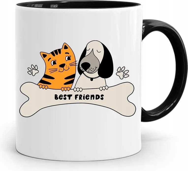 Fekete Bögre Barátnak Best Friends Ajándék fényképes nyomtatással