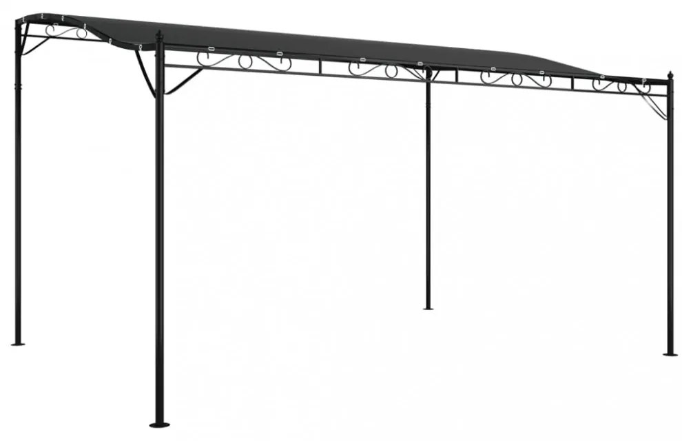 antracitszürke szövet és acél pavilon 4 x 3 m 180 g/m²