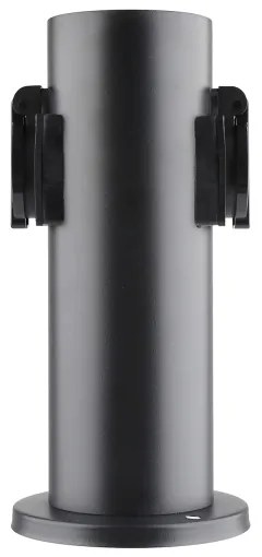 Solight PG10B kültéri 2 aljzatos, 230V, IP44, fekete, kerek oszlop