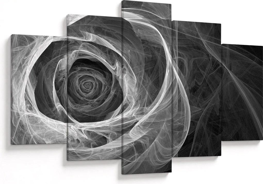 Kép - Absztrakt rózsa fekete-fehér (150x105 cm)