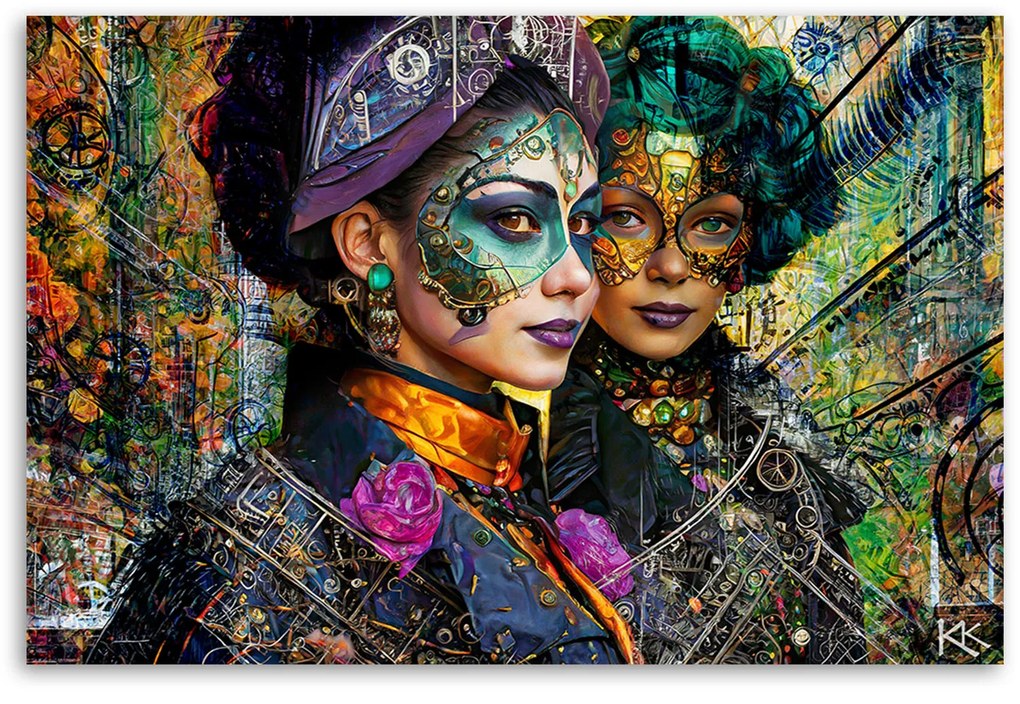 Gario Vászonkép Karneváli női absztrakció Méret: 100 x 70 cm