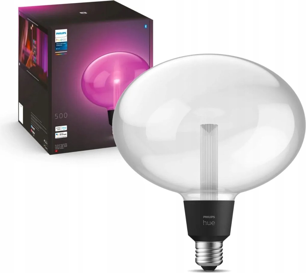 Led Elipsa izzó E27 6,5W Cct Rgb Philips Hue Lightguide Bluetooth Zigbee