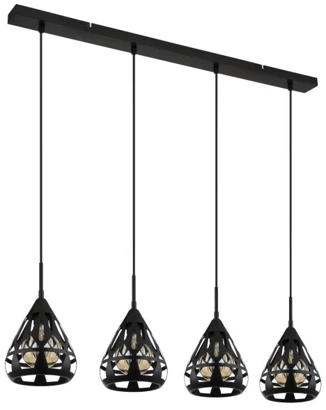 Globo 15889-4H - Csillár zsinóron HASSAN 4xE27/40W/230V