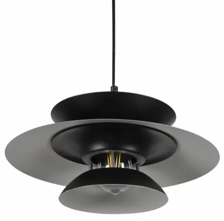 Csillár zsinóron BERIT 1xE27/20W/230V fekete